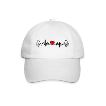 Herzfrequenz-Cardio für West Virginia - Baseballkappe - Weiß/Weiß - Vorne