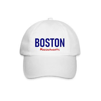 Boston Massachusetts - USA - United States America - Baseballkappe - Weiß/Weiß - Vorne