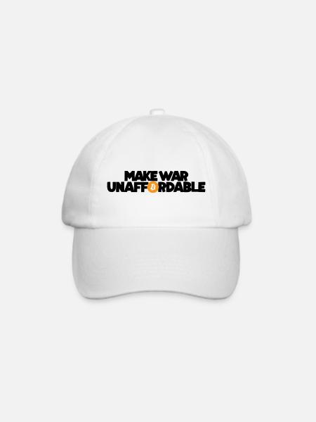 Bitcoin - Make war unaffordable - Baseballkappe - Weiß/Weiß