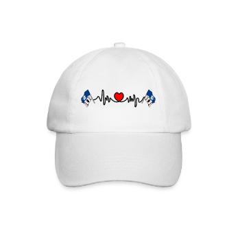 Jämtland Herzfrequenz-Design - Baseballkappe - Weiß/Weiß - Vorne