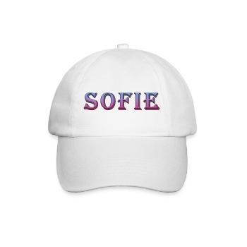 Farbenfroher 3D-Text mit Glitzereffekt - Baseballkappe - Weiß/Weiß - Vorne
