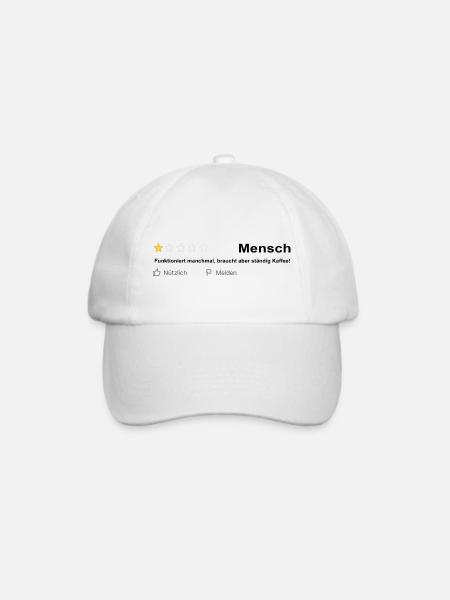 Mensch - 1 Stern - Baseballkappe - Weiß/Weiß