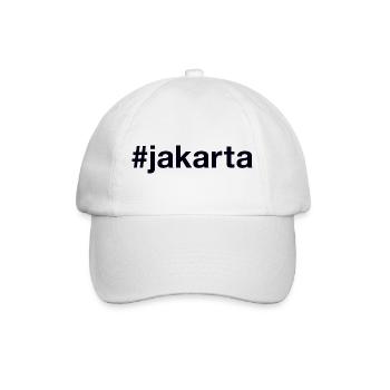 Jakarta Indonesia Hashtag - Baseballkappe - Weiß/Weiß - Vorne