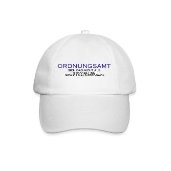 Ordnungsamt Sieh das als Feedback - Baseballkappe - Weiß/Weiß - Vorne