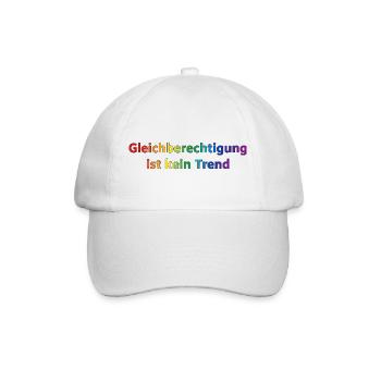 Gleichberechtigung ist kein Trend Regenbogen  - Baseballkappe - Weiß/Weiß - Vorne