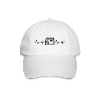 Ghettoblaster EKG Herzschlag - Baseballkappe - Weiß/Weiß - Vorne