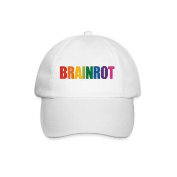 Brainrot – Lustige Gen Alpha-Slang-Memes - Baseballkappe - Weiß/Weiß - Vorne