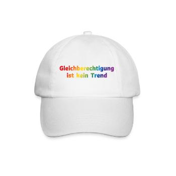 Gleichberechtigung ist kein Trend Regenbogen - Baseballkappe - Weiß/Weiß - Vorne
