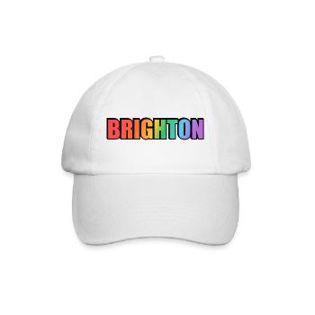 Brighton UK LGBTQ Rainbow Gay Pride - Baseballkappe - Weiß/Weiß - Vorne
