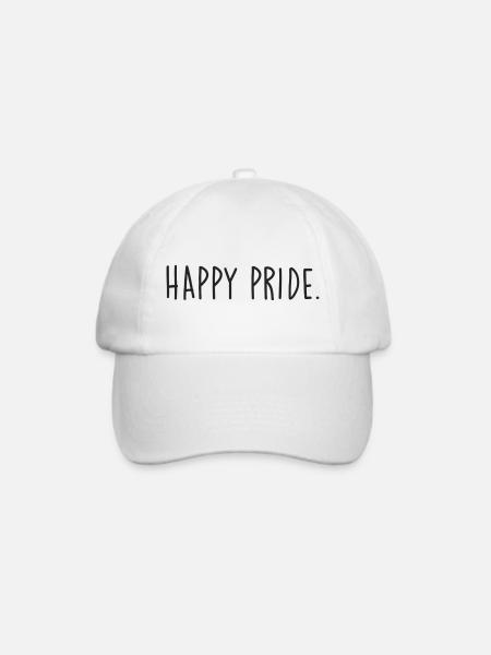 HAPPY PRIDE black - Baseballkappe - Weiß/Weiß