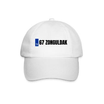 67 Zonguldak Kennzeichen | Türkisches Kennzeichen - Baseballkappe - Weiß/Weiß - Vorne