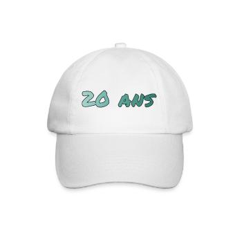 20. 20. JAHRESTAG. 20-JÄHRIGES JUBILÄUM. 20 JAHRE. - Baseballkappe - Weiß/Weiß - Vorne