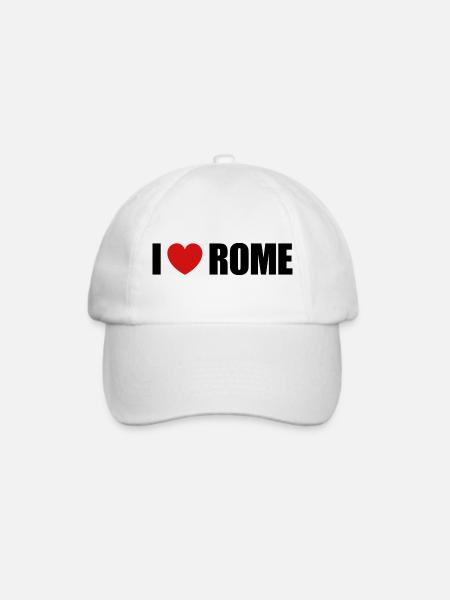 I love Rome - Baseballkappe - Weiß/Weiß