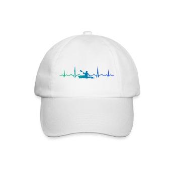 Geschenkidee für einen Kanuten mit Wildwasserkajak - Baseballkappe - Weiß/Weiß - Vorne