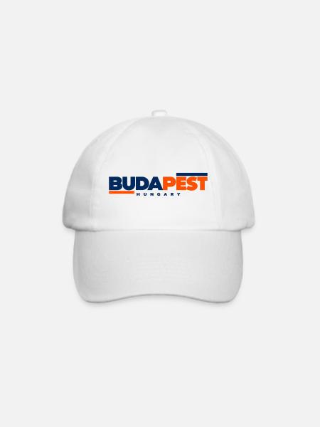 Budapest – Zweifarbiges Typografie-Motiv - Baseballkappe - Weiß/Weiß