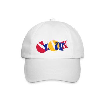 Clown Bunte Buchstaben Text Logo Witzig Lustig - Baseballkappe - Weiß/Weiß - Vorne