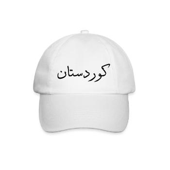 Kurdistan-FONT-K-Black - Baseballkappe - Weiß/Weiß - Vorne