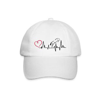 Heartbeat Herzschlag Springpferd - Baseballkappe - Weiß/Weiß - Vorne