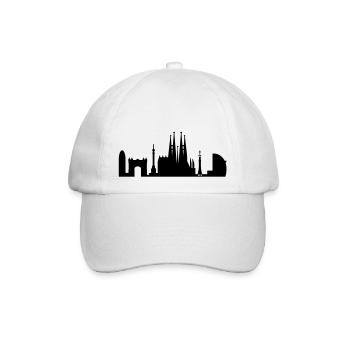 Barcelona Skyline Spanien - Baseballkappe - Weiß/Weiß - Vorne