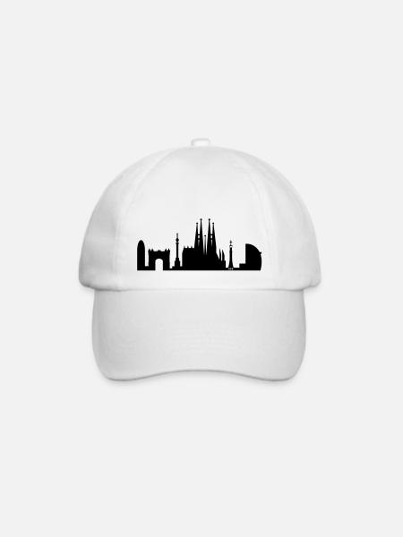 Barcelona Skyline Spanien - Baseballkappe - Weiß/Weiß