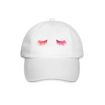 Lange schöne Wimpern - Geschenk - Baseballkappe - Weiß/Weiß - Vorne