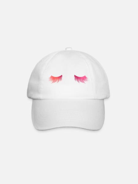 Lange schöne Wimpern - Geschenk - Baseballkappe - Weiß/Weiß