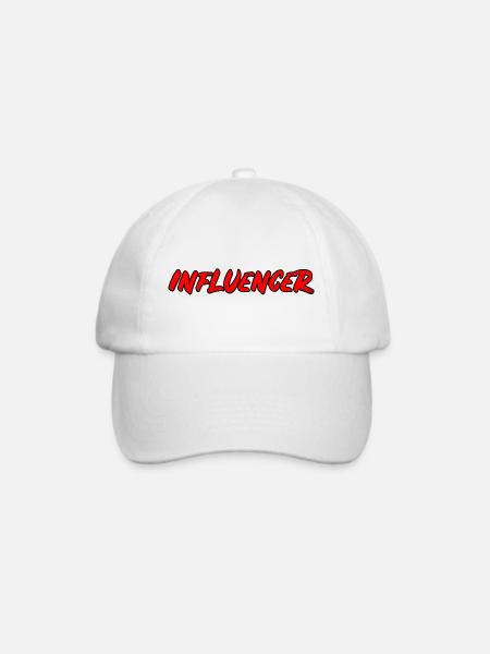 Influencer - kräftiger Popart Schriftzug - Baseballkappe - Weiß/Weiß