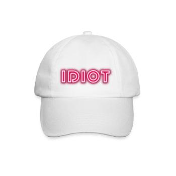 Idiot Geschenkidee - Baseballkappe - Weiß/Weiß - Vorne