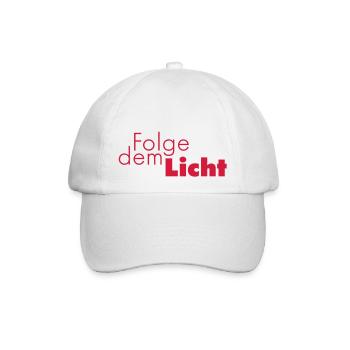 Folge dem Licht - Baseballkappe - Weiß/Weiß - Vorne
