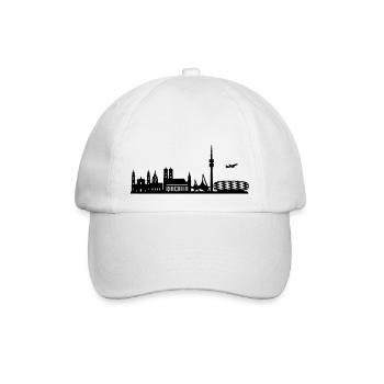 Skyline München - Baseballkappe - Weiß/Weiß - Vorne