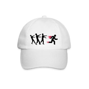 Run From Zombies - Baseballkappe - Weiß/Weiß - Vorne