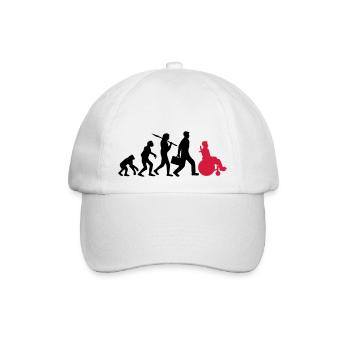evolution rollstuhl entwicklung silhouette behinde - Baseballkappe - Weiß/Weiß - Vorne