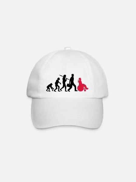 evolution rollstuhl entwicklung silhouette behinde - Baseballkappe - Weiß/Weiß