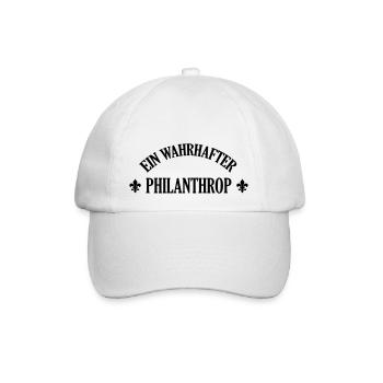 Philanthrop Philanthropin Menschenfreund Moral - Baseballkappe - Weiß/Weiß - Vorne