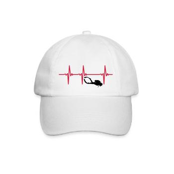 Herzschlag Tauchen mit Gerät - Gerätetauchen - Baseballkappe - Weiß/Weiß - Vorne