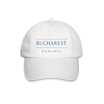 Bukarest, Rumänien - Baseballkappe - Weiß/Weiß - Vorne