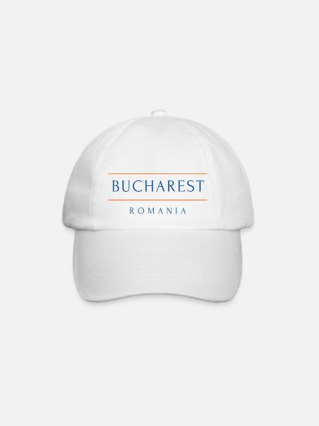 Bukarest, Rumänien - Baseballkappe - Weiß/Weiß