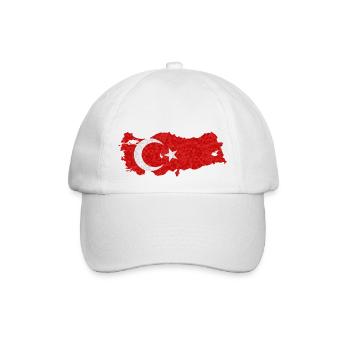 Türkei Flagge Umriss Türkische Fahne Mondstern - Baseballkappe - Weiß/Weiß - Vorne