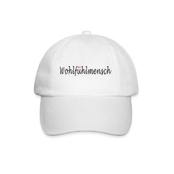 Wohlfühlmensch LIEBE HERZ VALENTINSTAG GESCHENK - Baseballkappe - Weiß/Weiß - Vorne