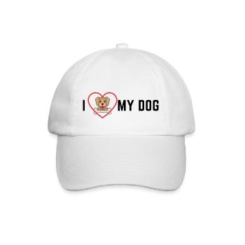 I love my dog! - Baseballkappe - Weiß/Weiß - Vorne
