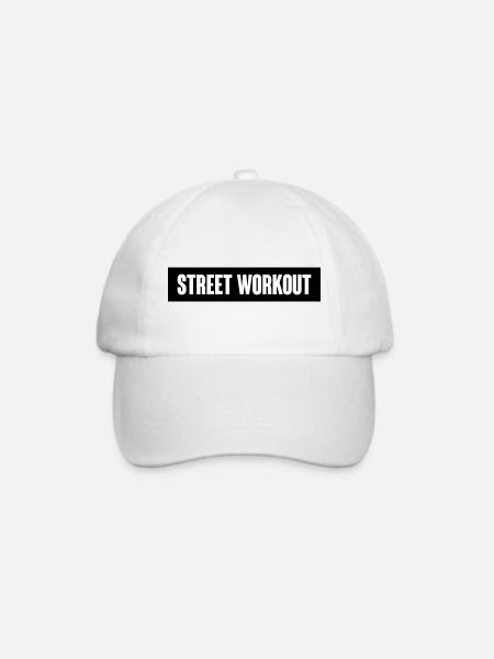 Street Workout Zitat - Baseballkappe - Weiß/Weiß