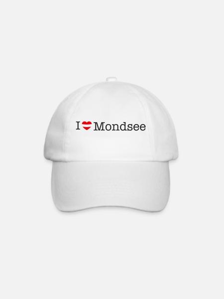 I love Mondsee - Baseballkappe - Weiß/Weiß