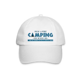 campen arbeit campingwagen lustige sprüche camper - Baseballkappe - Weiß/Weiß - Vorne