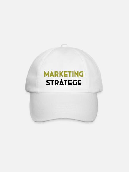 Der Marketing Stratege - Zahlen sind seine Macht - Baseballkappe - Weiß/Weiß