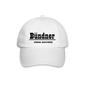 bündner nimms patschifig - Baseballkappe - Weiß/Weiß - Vorne