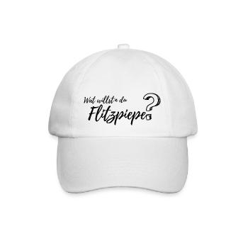 wat willst du Flitzpiepe - Baseballkappe - Weiß/Weiß - Vorne