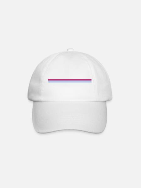 Bi-Fahne (bisexuell), minimalistisch - Baseballkappe - Weiß/Weiß