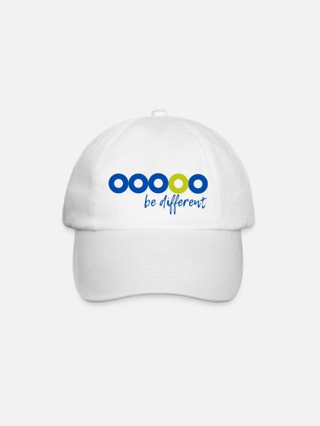 Be Different - Be Yourself!! - Baseballkappe - Weiß/Weiß