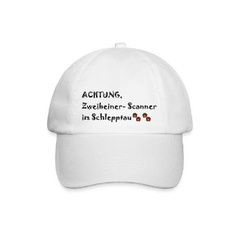 Zweibeiner-Scanner; Hund ist Menschenkenner - Baseballkappe - Weiß/Weiß - Vorne