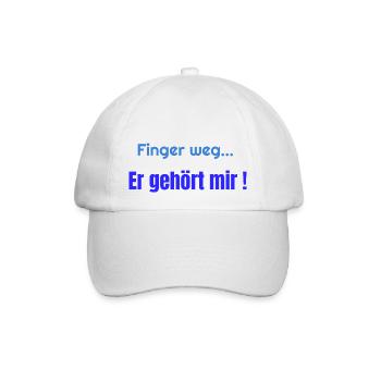 Finger weg er gehört mir - Baseballkappe - Weiß/Weiß - Vorne